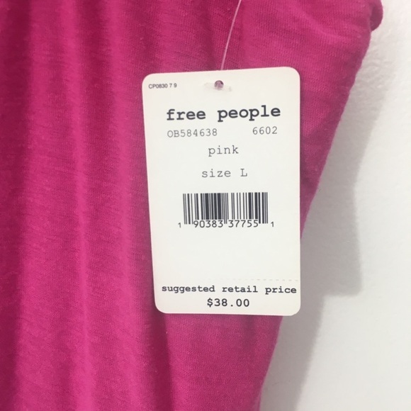 Free People Karmen Tank Top Pink Large boho - Picture 5 of 7